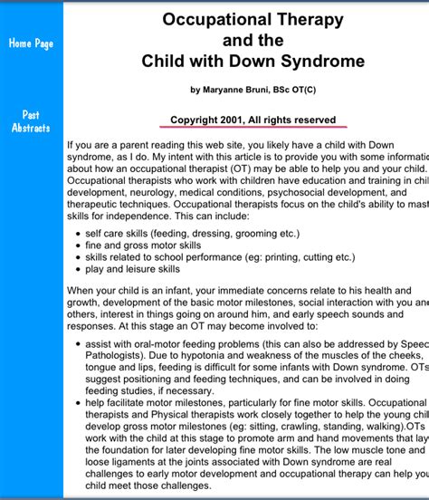 Occupational Therapy And Down Syndrome Occupational