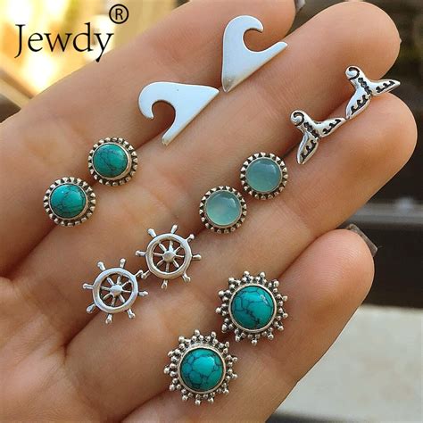 crystal-bohemian-stud-earrings-stud-earrings-set,-turquoise-jewelry-outfit,-crystal-stud-earrings