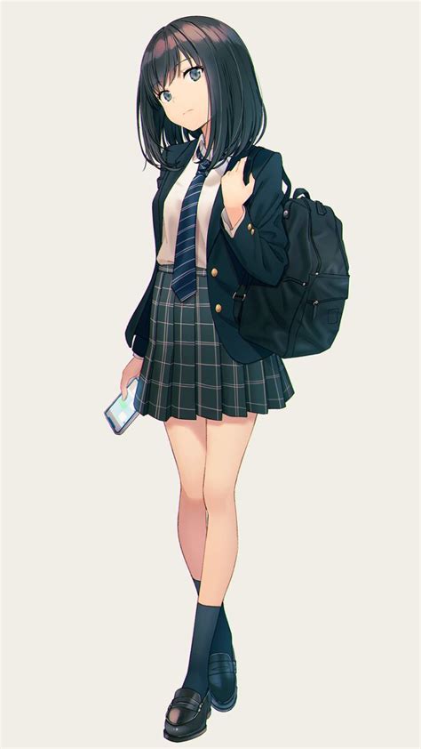 Anime Schoolgirl School Girl School Uniform Em 2020 Animes