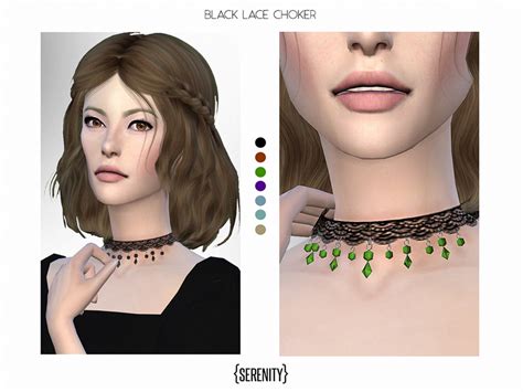 The Sims Resource Black Lace Choker