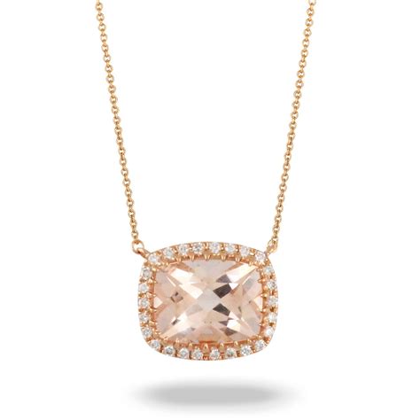 Morganite Diamond Necklace Diamond Designs