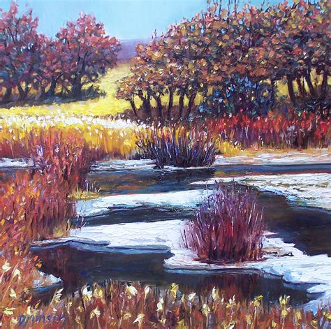 Donna Munsch Fine Art Original Oil Painting Autumn Snow