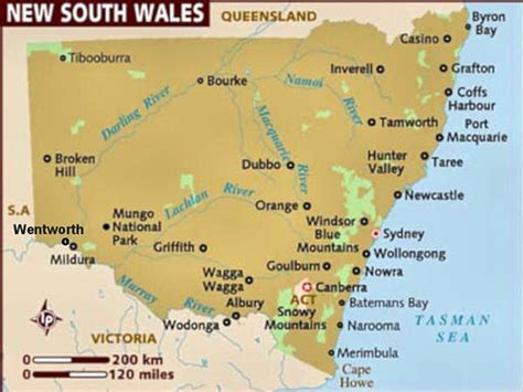 Living Travel Australia New South Wales Map
