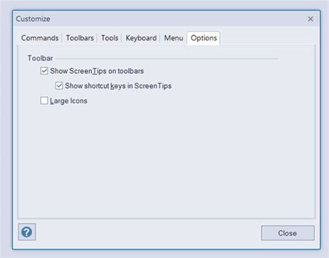 Feature Tour Toolbar Customization Dialog Bcgsoft