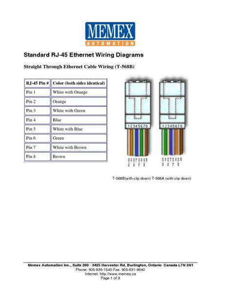 Rj45 colors & wiring guide diagrams rj45 colors & wiring guide diagram tia/eia 568 a/b. RJ45 Ethernet Wiring Diagrams | Equipment | Electrical ...