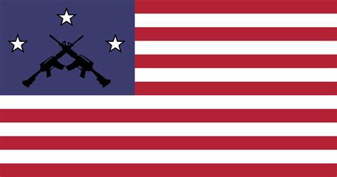 Flag Of A Us Militia Group Post Nation Disaster Three Stars