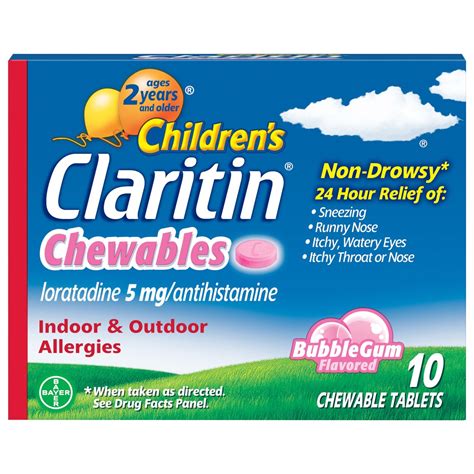 Claritin Childrens Allergy Medicine Bubblegum Chewable Tablets Shop