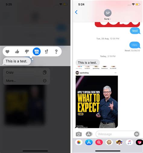 How To Use Emoji Tapbacks In Imessage On Iphone And Ipad Igeeksblog
