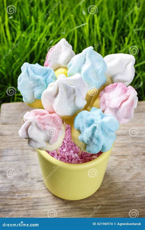 Marshmallow Cake Pops Stock Photo Image Of Colorful 42196974