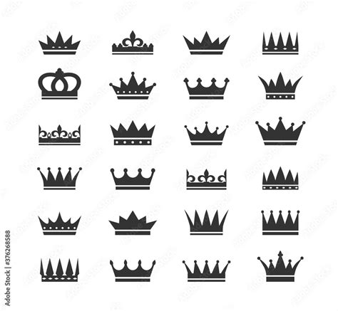 Set Of Crown Icons Collection Of Crown Awards For Winners Champions