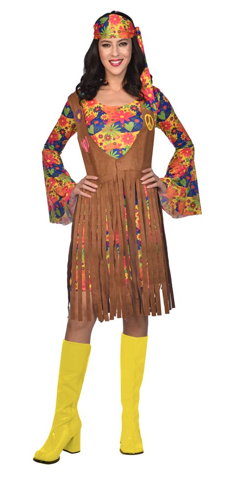 Costume Elegante Abito Da Donna Adulto Ray Of Sunshine Anni 60 Hippie