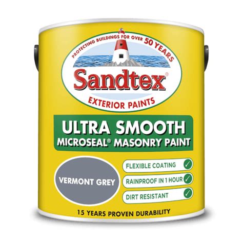 Move to wishlist save to wishlist Sandtex Ultra Smooth Masonry Paint - Vermont Grey - 2.5L ...