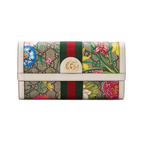 Gucci Ophidia Gg Flora Continental Wallet In Natural Lyst Uk