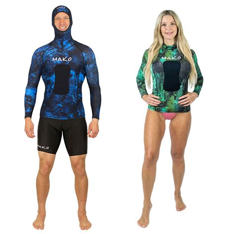 Wetsuits Rash Guards And Dive Skins Mako Spearguns