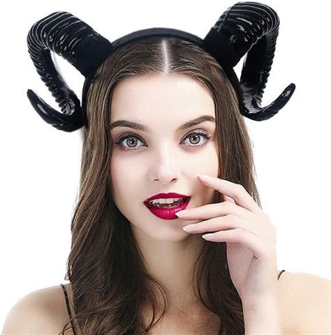 Black Ram Horns Headband For Festivals Carnivals Halloween Etsy