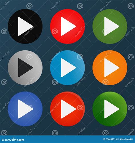 Play Button Icons Set For Graphic Design Stock Vector Illustration
