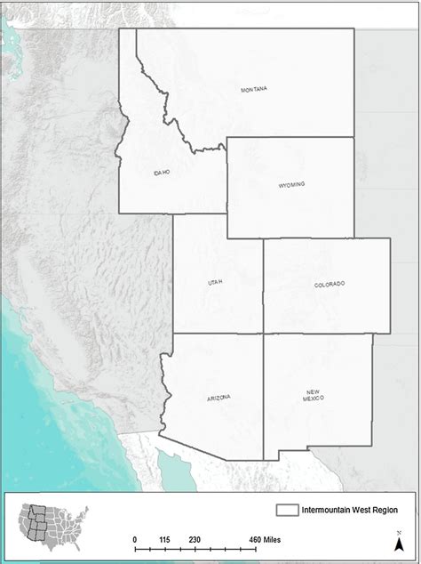 Map Of The Intermountain West Region Of The United States Download