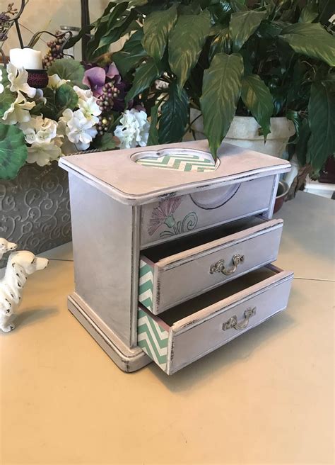 French Country Jewelry Box Upcycled Vintage Shabby Chic Etsy