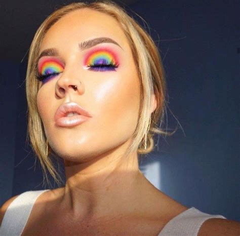 48 Pretty Rainbow Makeup Ideas Rainbow Makeup Pride Makeup Makeup