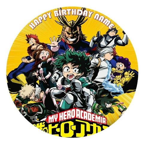 My Hero Academia Image Birthday Party Cake Topper 19cm Round Ebay