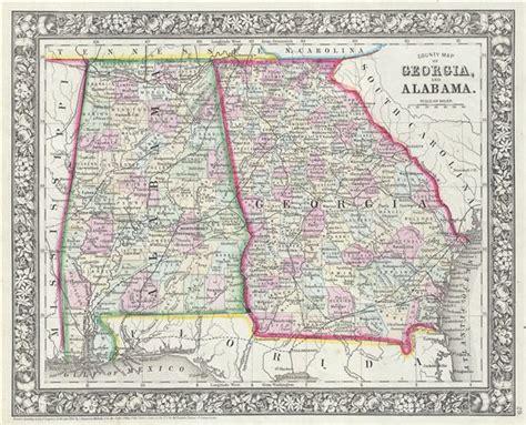 County Map Of Georgia And Alabama Geographicus Rare Antique Maps