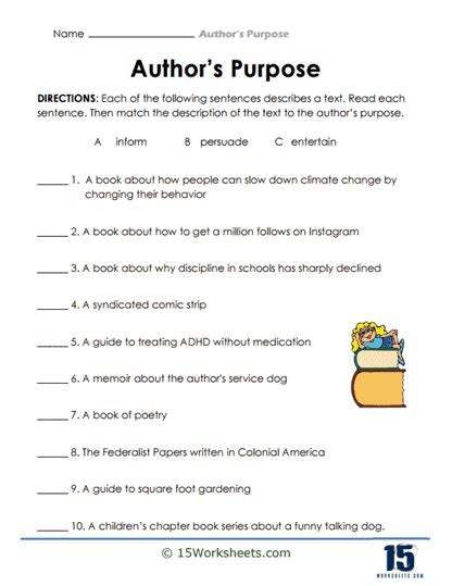 Authors Purpose Worksheets 15