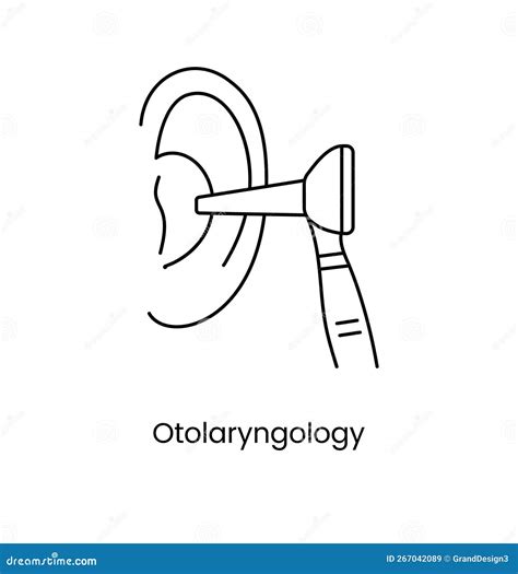 Otolaryngology Icon Line In Vector Medical Illustration Stock Vector