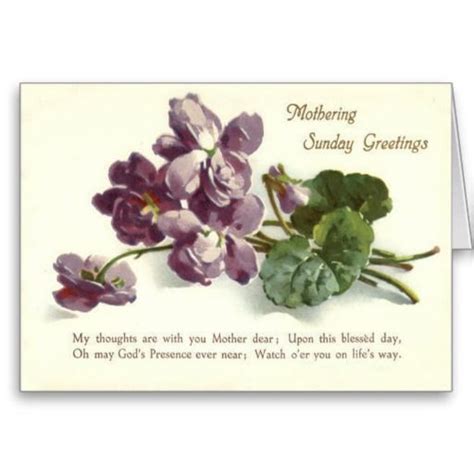 Purple Flower Prayer Sunday Mothers Day Card Purple