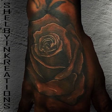 See more ideas about tattoos, body art tattoos, cute tattoos. shelbyinkreations:hand-rose-hand-tattoo-rose-black-and ...
