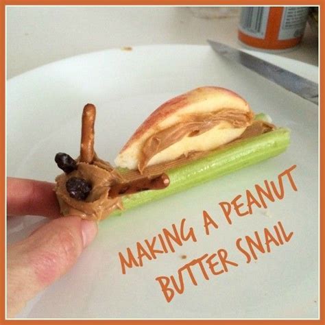 Making A Peanut Butter Snail Peanut Butter Apple And Peanut Butter