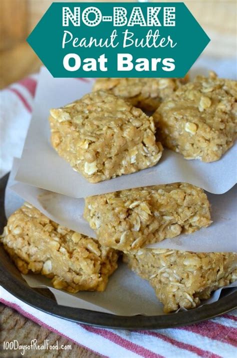 Either way, this oatmeal bar recipe is easy, delicious, and the best snack or dessert. No-Bake Peanut Butter Oat Bars Recipe - 100 Days of Real Food