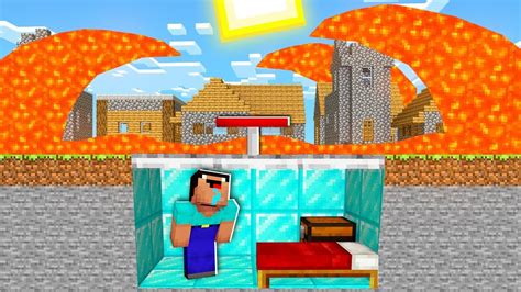 Minecraft Noob Vs Pro How Noob Survive After Lava Tsunami Apocalypse