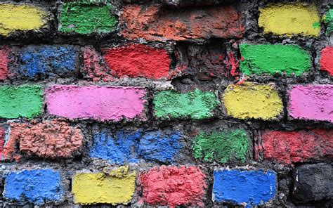 Painted Brick Wall Brick Texture Brick Wall Colorful Bricks Brick