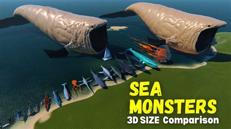 Sea Monsters Size Comparison🐲 🦑🦀🦞🎃 3d Comparison Of Sea Animals