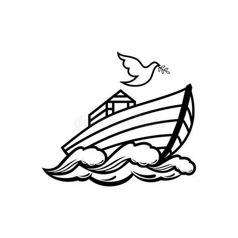 Logo Of Noah S Ark Dove With A Branch Of Olive Ship To Rescue Animals