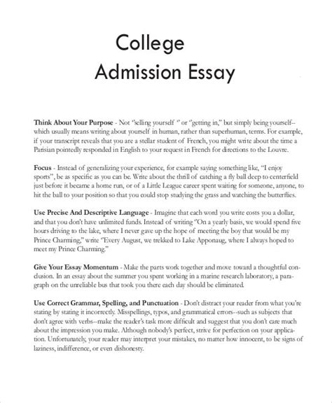 Free 8 Sample College Essay Templates In Ms Word Pdf College