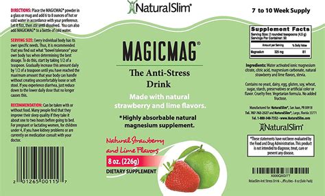 Hot Naturalslim Bebida Anti Estres Puro Citrato De Magnesio En Polvo