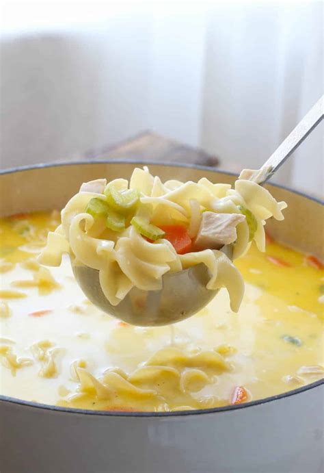 Creamy Turkey Noodle Soup Barefeet In The Kitchen