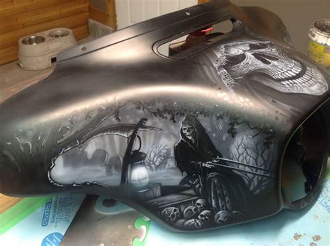 Reaper Graveyard Custom Paint Motorcycle Gas Tank Paint Bike Tank