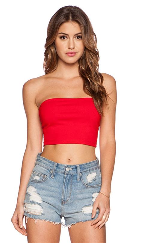 Susana Monaco Tube Crop Top In Red Tube Top Outfits Top Summer