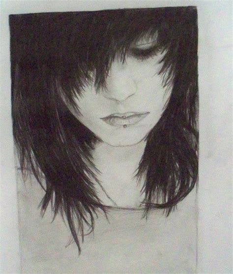 Sad Emo Drawings Emo Girl Drawing By Midestini Traditional Art Drawings People 2011 Dark