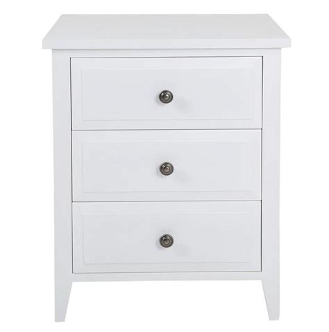 White Bedside Table From The Hampton Range The Bedroom