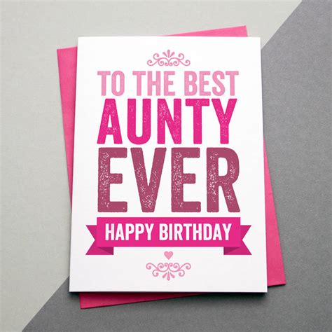 Best Auntie Aunt Aunty Ever Birthday Card By A Is For Alphabet