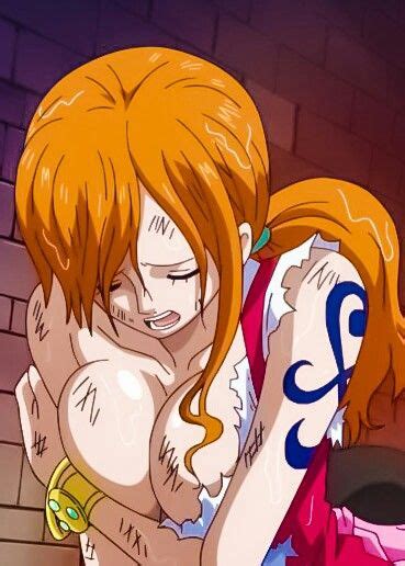 Nami One Piece One Piece Screencap 1girl Bare Shoulders Breasts Cleavage Closed Eyes