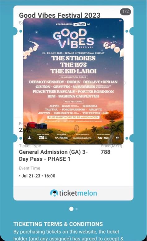 tiket good vibes festival general admission ga 3 days pass phase 1 tickets and vouchers