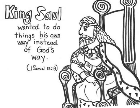 King Saul Refuse Gods Way Coloring Page Bible Coloring Pages Bible