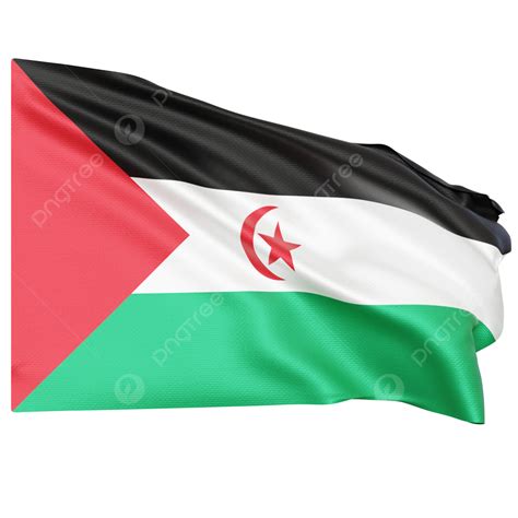 Western Sahara Flag Waving Western Sahara Flag With Pole Western