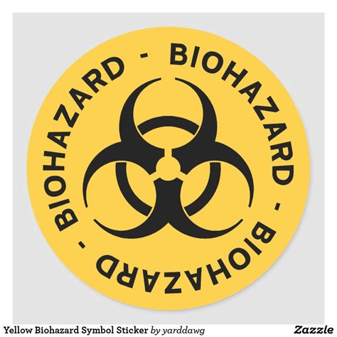 Yellow Biohazard Symbol Sticker Zazzle Biohazard Symbol Biohazard