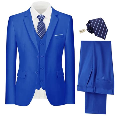 Men Suit 3 Piece Set Slim Fit Wedding Groomsmen Suit For Men Two Buttons Suits Set Solid Jacket