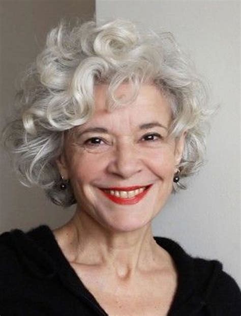 Modern Short Messy Curly Hairstyle For Women Over 60 With Thick Grey Reverasite
